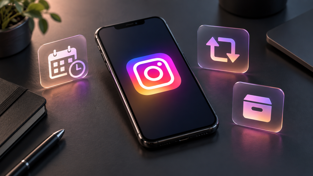 Instagram içerik planlama, repost ve arşivleme özellikleri