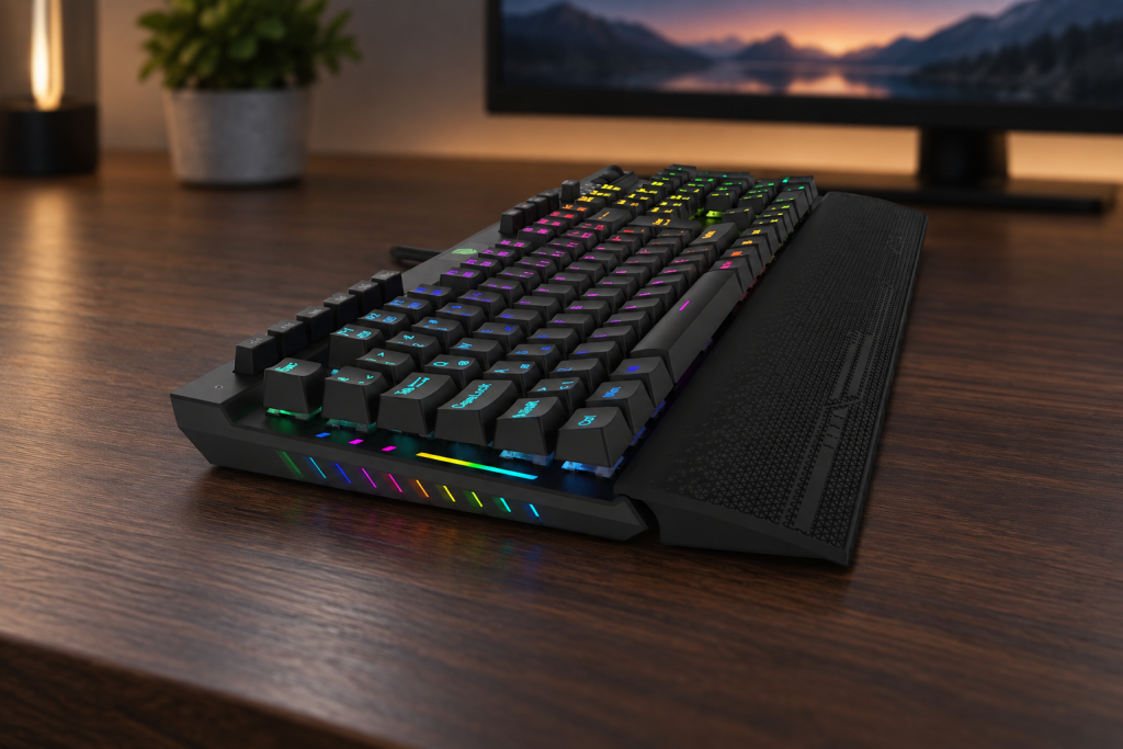 Pusat K3 Pro RGB aydınlatma ve bilek desteği